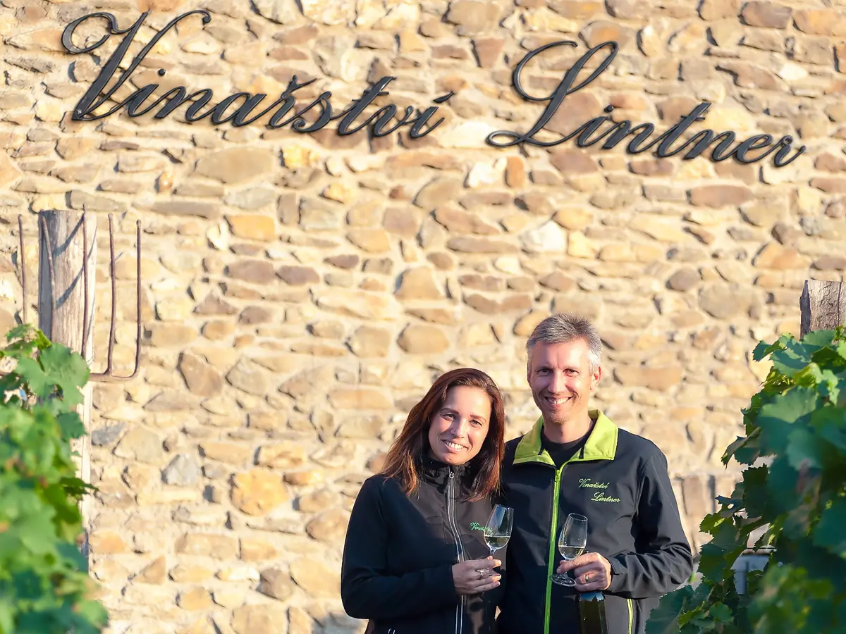 Majitelé Vinařství Lintner ve vinici